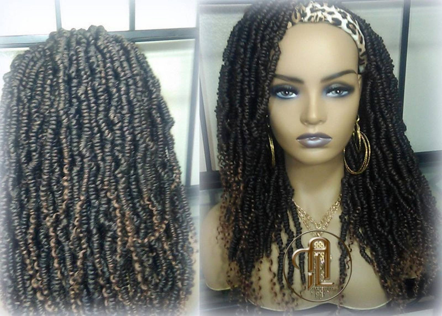 Headband Wig 14in' Passion Twist Short Black 1B 30 Black Brown Mini Small Fluffy Irregular Bomb Spring Kinky Bohemian Boho Hair twist hair