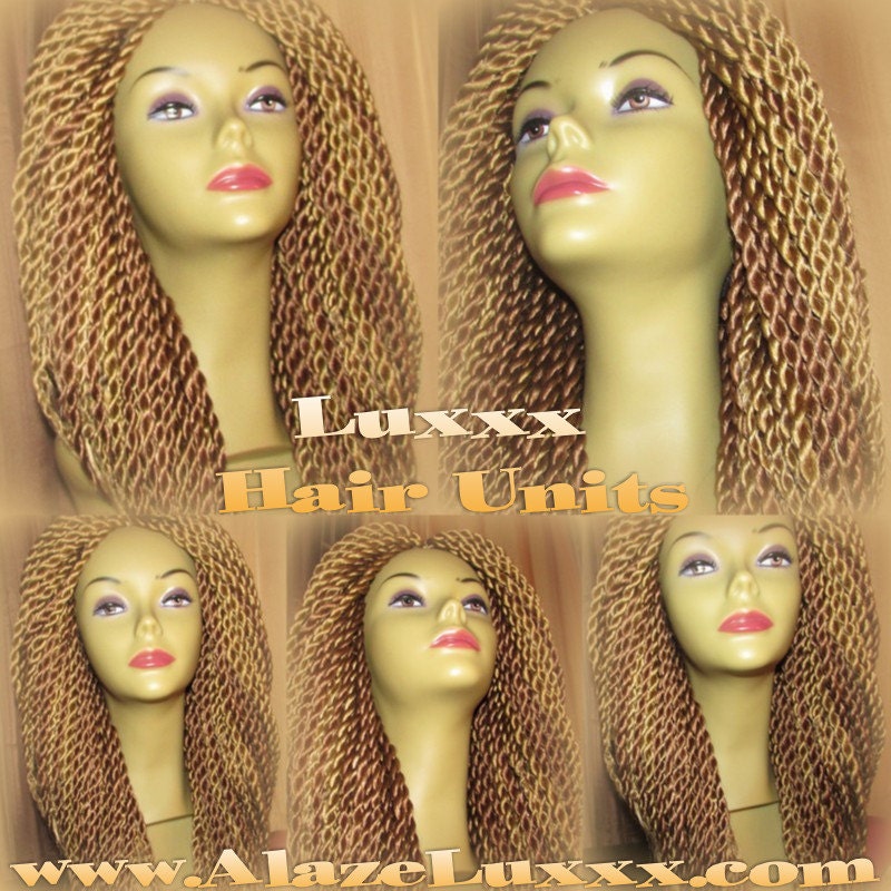 Blonde Senegalese Twist Wig Handmade 14' Natural Look!  Unit! Glueless Lace Finish! Medium Kinky Twist Box Braid Senegalese Twist Blonde