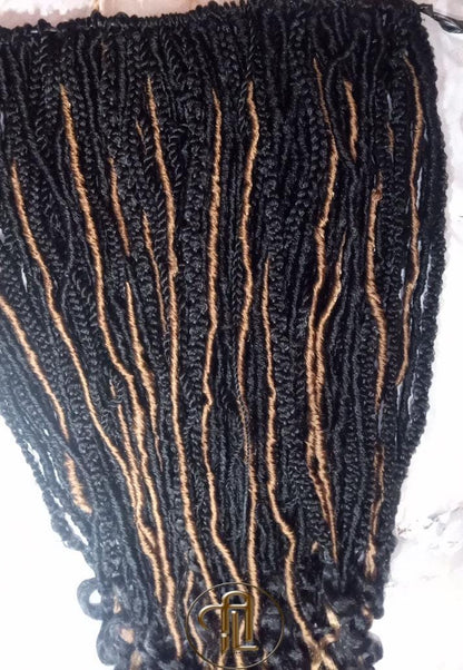 Hippy Black Honey Blonde 27 Single Ended SE 75 Piece Set Kit Goth Mixed Soft Witch Boho Dread Braid Hair Wraps Extensions Textured