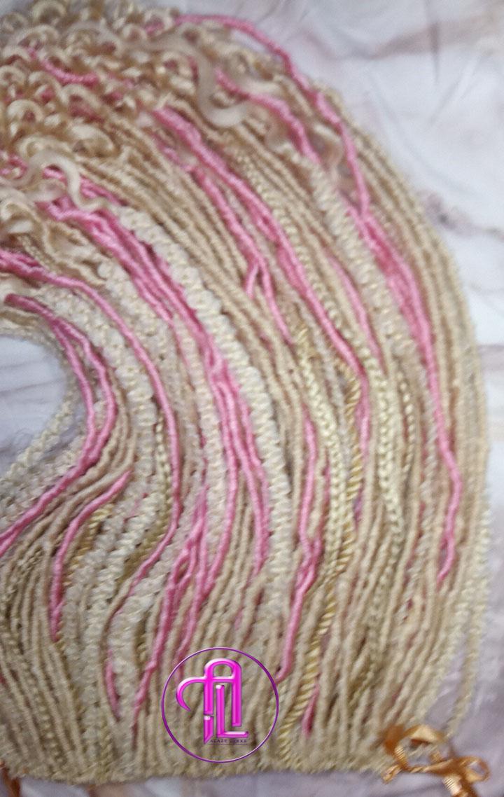 Oink  Blonde 613 Single End  SE 75 Piece Set Straight wavy dreads tebraid Bohemian synthetic dreadlock Soft Boho Dread Braid Hair Extension