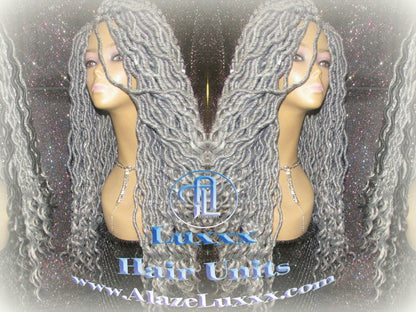 Storm Silver Grey Gray 44 51 Platinum Storm Gypsy Goddess Faux Dread Locs Wig Unit Wavy Dred Cosplay Lock Crochet Freetress Model Model Wigs