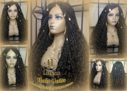 Box Braid Wig Long Brown black boho curyly box braids 1b 30 brown auburn Medium Straight bohemian gypsy (13) Mix Blonde Ombre