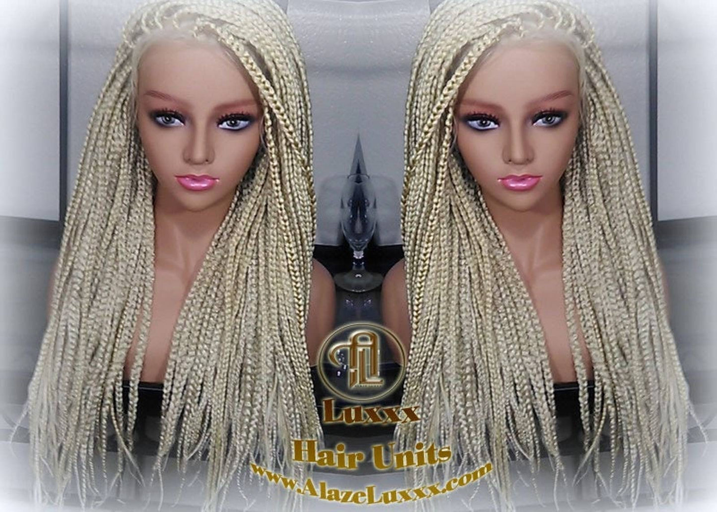 Alopecia Platinum Blonde 613 Box Braid Wig Ombre Balayage White Blonde Lace Baby Hair Straight Glueless! Braid Lace Wig Hair Thinning Loss