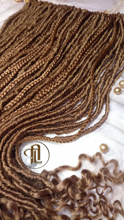 Straight Wavy Dread Single End honey blonde SE 75 Piece Set textured braid Bohemian synthetic dreadlock Soft Boho Dread Braid Hair Extension
