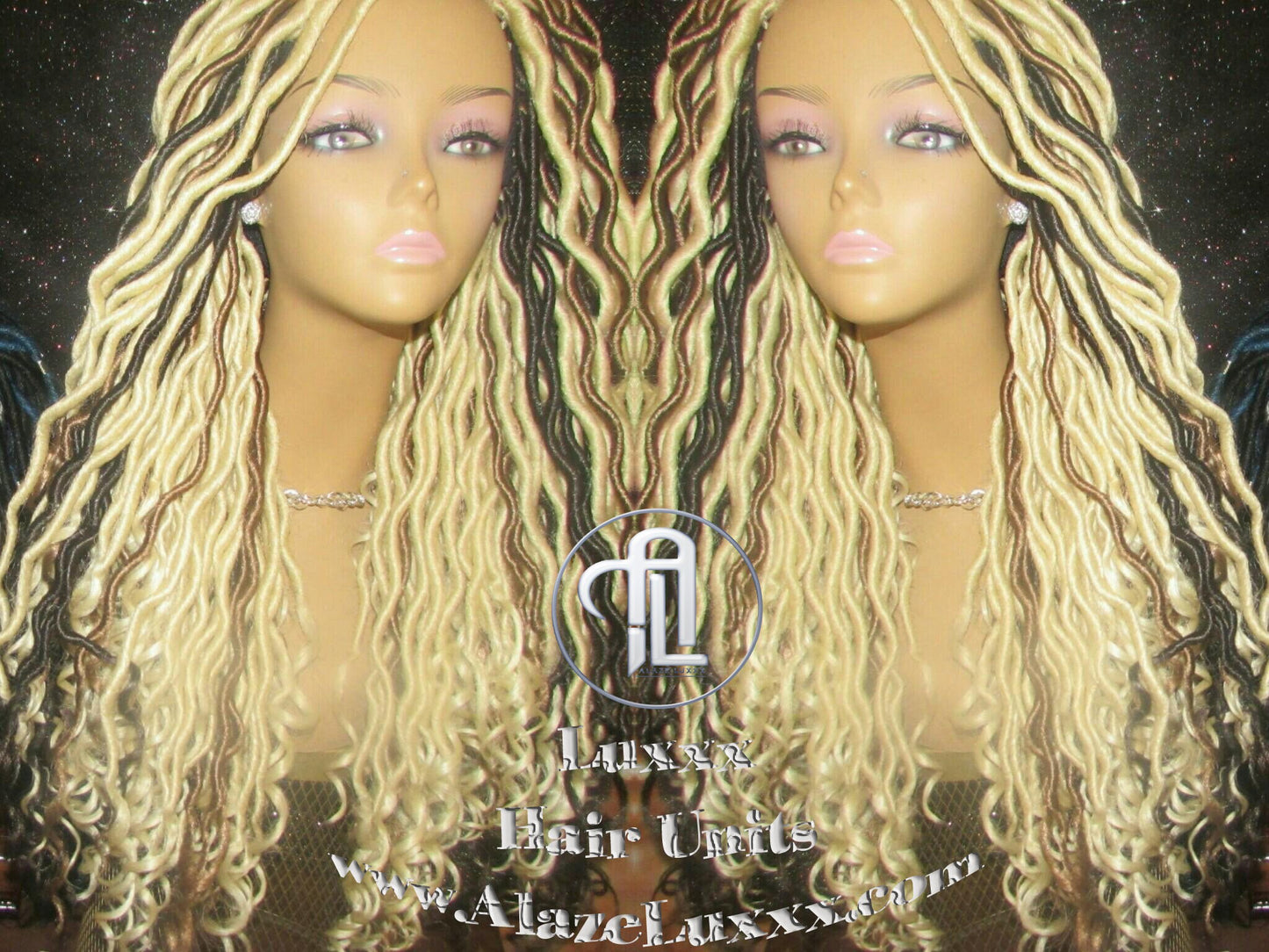 Long Braided Wig Double Single Ended Synthetic Curly Extensions Dreadlock Dreadlocks Blonde Gypsy Bohemian Boho Goddess Locs Dred Lock
