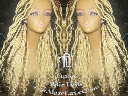 Long Braided Wig Double Single Ended Synthetic Curly Extensions Dreadlock Dreadlocks Blonde Gypsy Bohemian Boho Goddess Locs Dred Lock