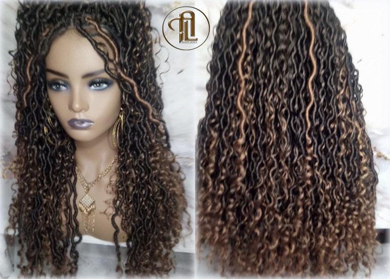 Full Lace River Goddess Loc Wig Distressed Dread Baby Hair Wigs Brown Blonde Faux  Long Wavy Blonde Tips End 27  Hair Bohemian Boho Gypsy