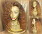 Long Curly Virgin Hair Brown Blonde Ombre Highlights Balayage Wig Lace Closure Blonde 30 27 613 platinum dark root Tight Kinky Curl Alopecia