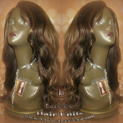 Highlights Brown Blonde Balayage Virgin Hair Unit Lace Front Straight Hair Side Bang Layered Hair Wig Make Designer Wig Colorist Stylist