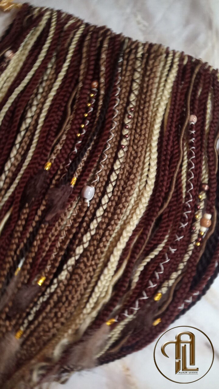 Ginger Blonde Single End SE Braid Plaits Twist Set 100 Piece Set Kit Crochet Boho Mermaid Dread Hair Wrap Extensions Single Loop Dread