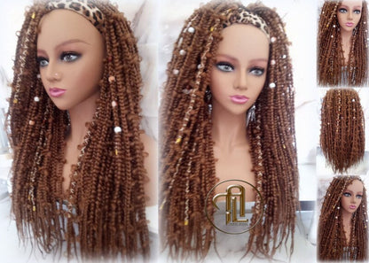 Headband Wig Butterfly Jungle Viking Braids  Honey Brown 30  Box Braids Gypsy Bohemian Boho Wig Blonde Long Straight Hair Fall Braided Wig