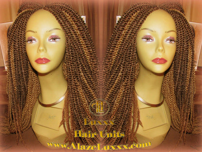 Kinky Marley Twist Honey Blonde Straight Drop 2Tone Brown Wig Unit! Wig Maker Twist Crochet Box Braid Braided Dred Lock