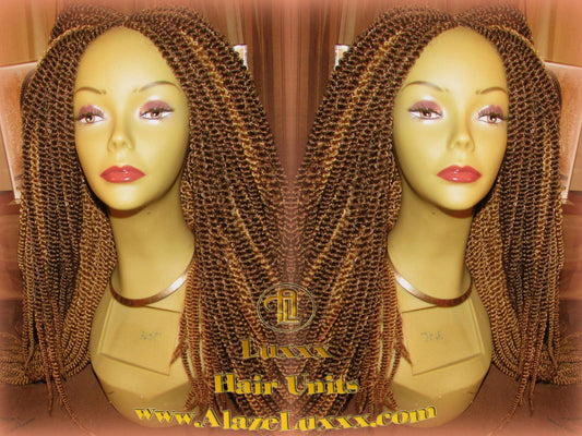 Kinky Marley Twist Honey Blonde Straight Drop 2Tone Brown Wig Unit! Wig Maker Twist Crochet Box Braid Braided Dred Lock