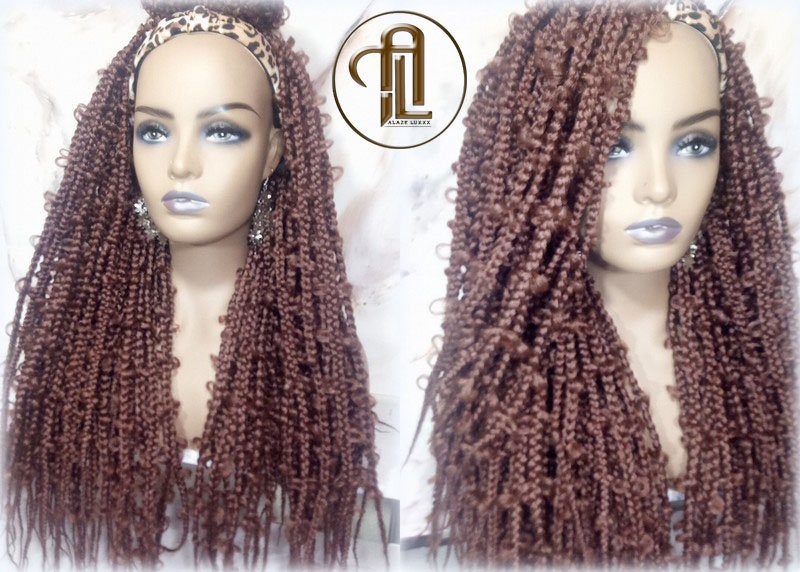 Headband Wig Butterfly Jungle Braids  Brown 30  Box Braids Gypsy Bohemian Boho Wig Blonde Long Straight Waterfall Hair Braided Wig