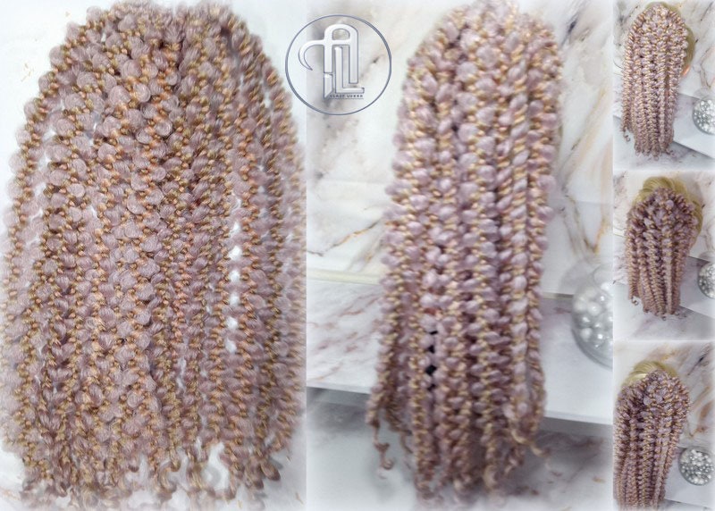 Ponytail Hair Fall Viking Renaissance Vintage Hair Extensions Pink Blonde kawaii dreadlocks hair scrunchie Rave Cosplay
