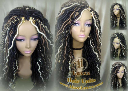 Goddess Faux Locs Dread Wig Black Blonde 613 27 Black Dread Gypsy Bohemian Boho Long Wavy Honey DE SE Dred Lock Braided Wigs Distressed Locs