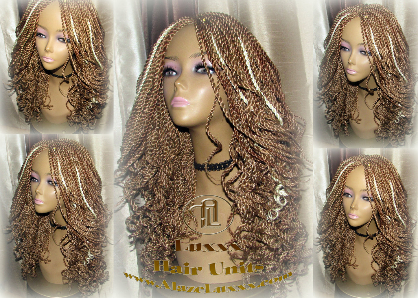 Straight Curled Senegalese Twist WigBlonde Platinum Bombshell 18' Auburn 27 30 613 Curly Alopecia Natural Kinky Marley Braided Braiding Wig
