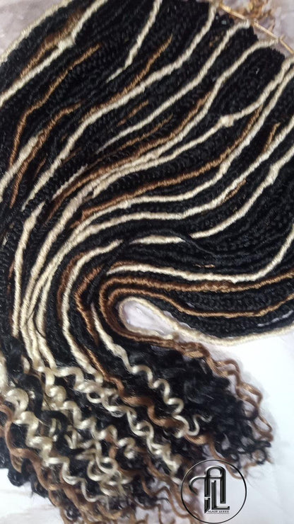 Black Blonde 613 Honey Blonde 27 Single Ended SE 75 Piece Set Kit Goth Mixed Soft Witch Boho Dread Braid Hair Wraps Extensions Textured