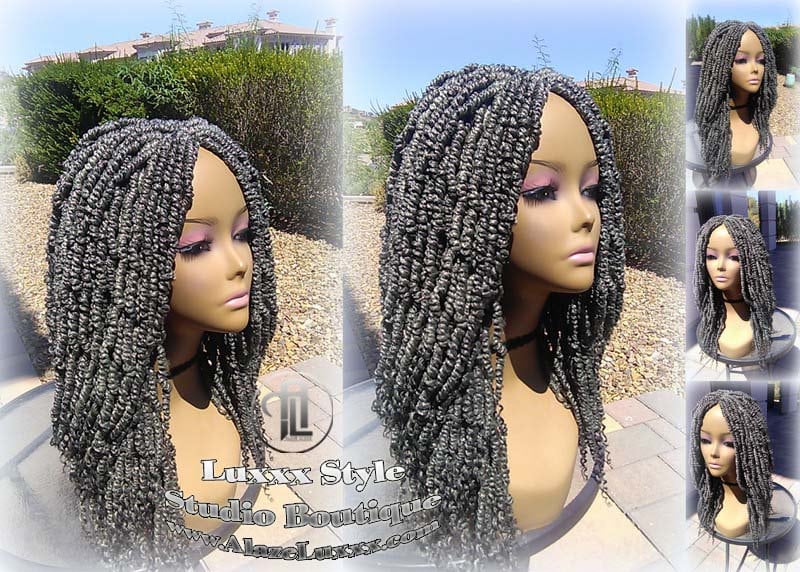 Passion Twist Mini Short Storm Small Fluffy Irregular Bomb  Passion Twist Hair Storm 44 51 Grey Gray Silver  Gypsy Bohemian Boho Water Wave