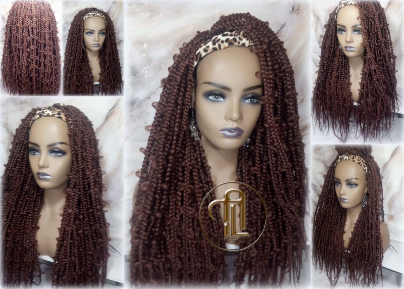 Headband Wig Butterfly Jungle Braids  Brown 30  Box Braids Gypsy Bohemian Boho Wig Blonde Long Straight Waterfall Hair Braided Wig