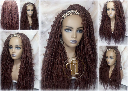 Headband Wig Butterfly Jungle Braids  Brown 30  Box Braids Gypsy Bohemian Boho Wig Blonde Long Straight Waterfall Hair Braided Wig