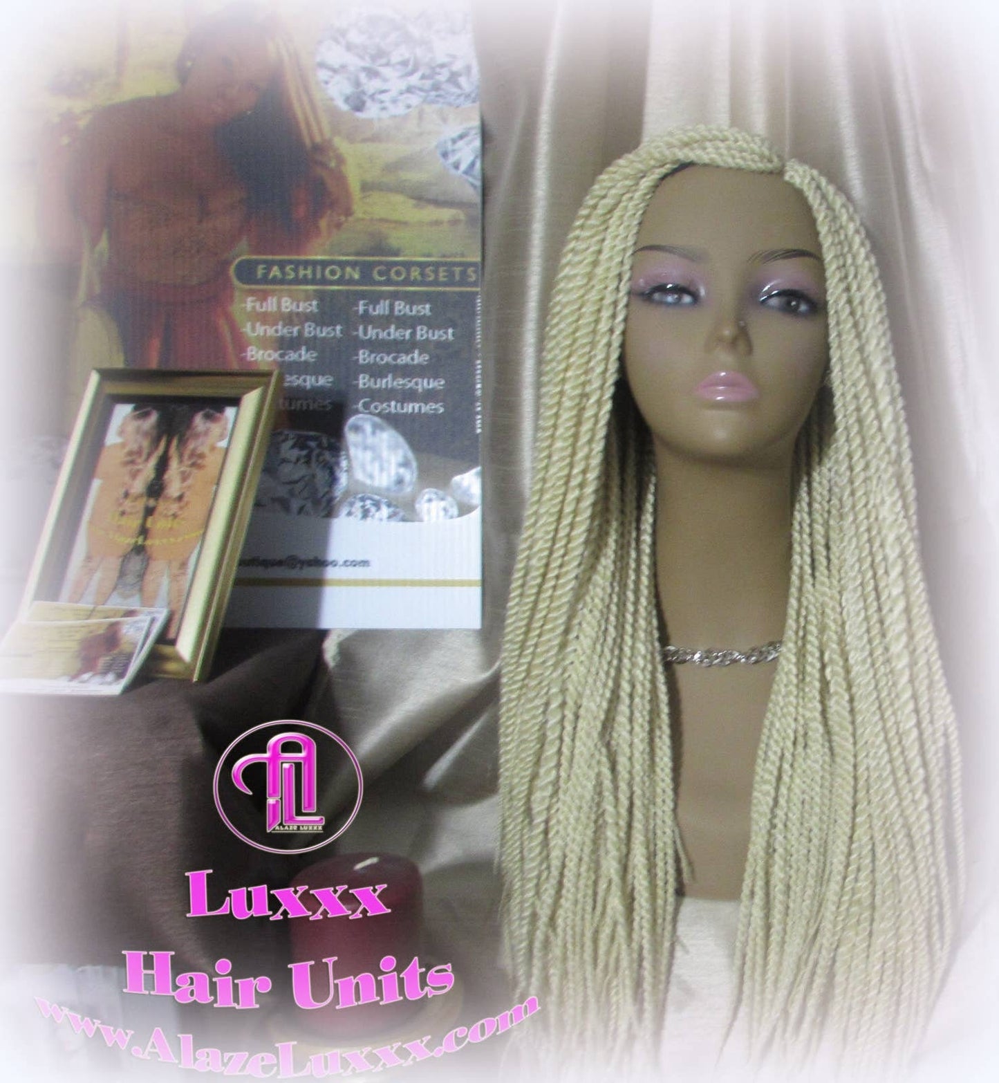 Senegalese Twist Twisted Braid Wig 613 Blonde Long Straight Small Braids Wig 24in Crochet Loc Braiding Platinum African Braided Wig