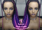 Cornrow Black Purple Pink Ombre Lemonade Braid Wig Lace Closure Baby Hair Box Braids Mermaid Unicorn Rainbow Hair