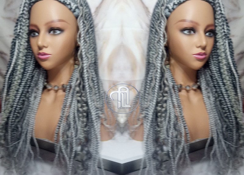 Braids Dreads Mix Headband Wig Silver Grey 44 51 Set Twist Soft Crochet Boho Dread Braid Set Bohemian extensions