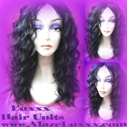 Human Hair Deep Curl Wig Black Gorgeous Lace Front 18 in Wig Middle Part Free Part Closure Alopecia Wigs Cancer