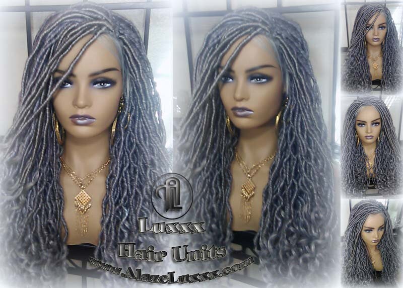 Lace Frontal Goddess Faux Dread Loc Lace Straight Storm Silver Grey Gray 44 51 Boho Gypsy Wavy Lock Crochet