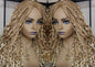 14 in Box Braid Boho Short Curly Wig Blonde 27 613 Mix Ombre Balayage Honey Blonde Platinum Wig for Black White Women Alopecia