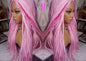 Light Pink Hot Pink Mermaid Princess Wig Box Braids braided Synthetic hair Lace Part Wig Light Pink wig extensions stage hair wig Barbie