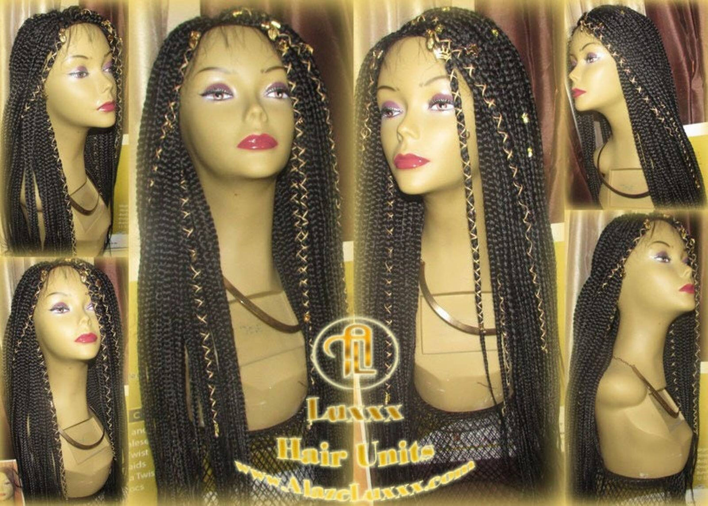 Black Box Braid Wig Lace Baby Hair Large Medium! Long Straight Goddess Braids Lace Wig Xpressions Hair
