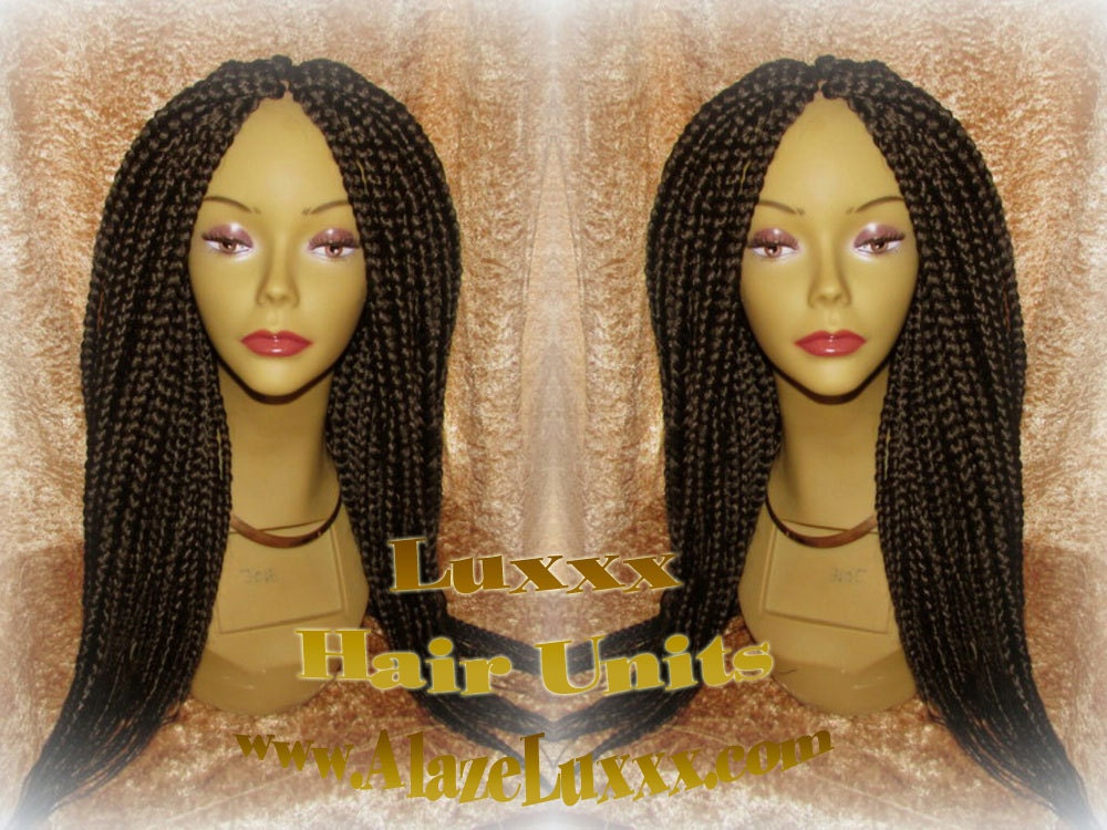 Box Braid Wig Unit 20 NEW Handmade Large Medium! Natural Look!  Glueless Lace Finish! 20' Large Amazon Braid Wig Hair Braiding Zillions HOT
