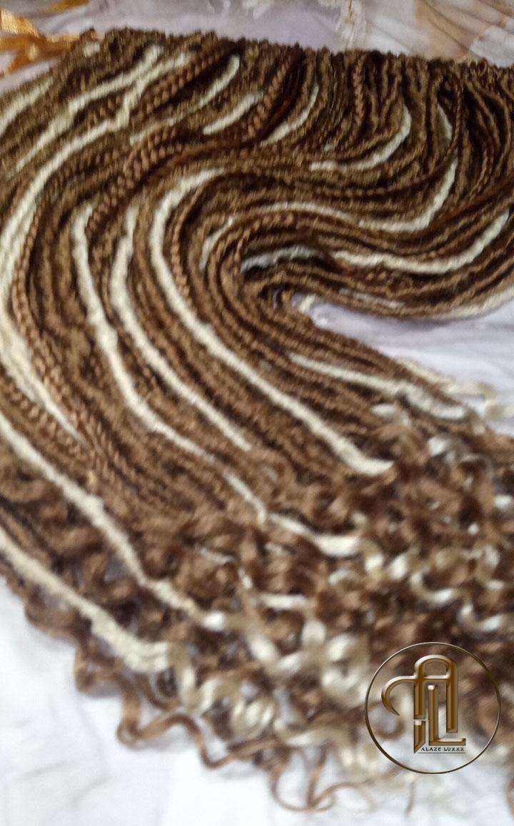 Single End blonde SE 75 Piece Set Straight wavy dreads textured braid Bohemian synthetic dreadlock Soft Boho Dread Braid Hair Extension