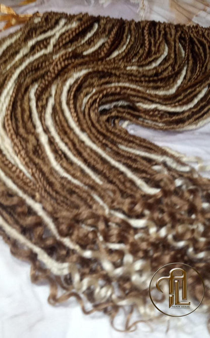 Single End blonde SE 75 Piece Set Straight wavy dreads textured braid Bohemian synthetic dreadlock Soft Boho Dread Braid Hair Extension