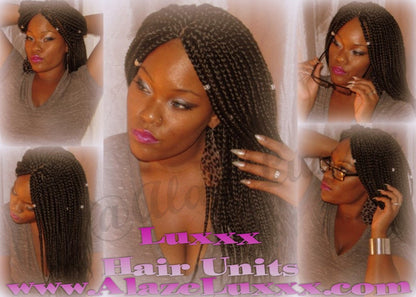 Box Braid Wig Unit 16 NEW Natural Look! Handmade Large Medium ! Glueless Lace Finish! 16' Large Silky Individual Hair Braiding Zillions HOT