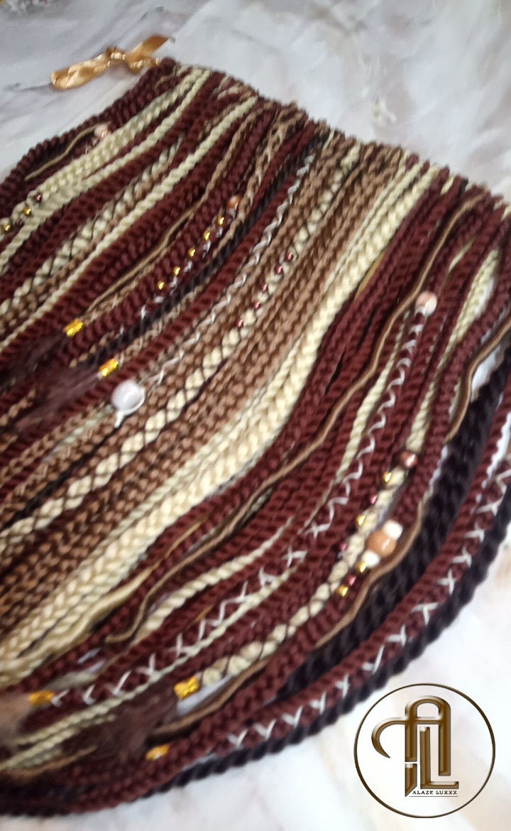 Ginger Blonde Single End SE Braid Plaits Twist Set 100 Piece Set Kit Crochet Boho Mermaid Dread Hair Wrap Extensions Single Loop Dread