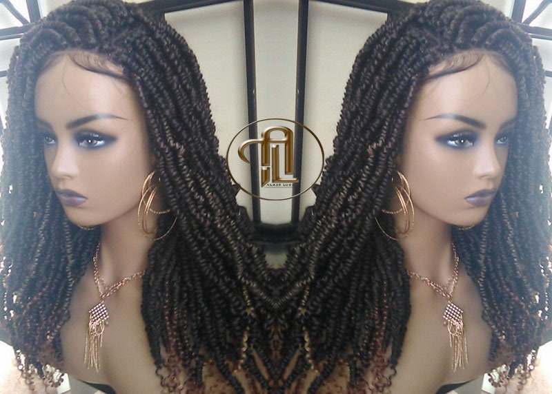 Passion Twist Short 14in Lace Closure 1B 30 Brown Mini Small Fluffy Irregular Bomb Gypsy Bohemian Boho Water Wave Hair Passion twist hair