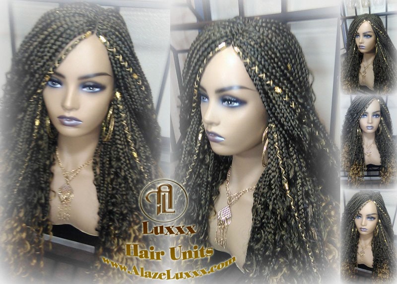 Box Braid Wig Honey Blonde boho curly box braids 1b 27  Long Medium Straight bohemian gypsy Mix Blonde Ombre