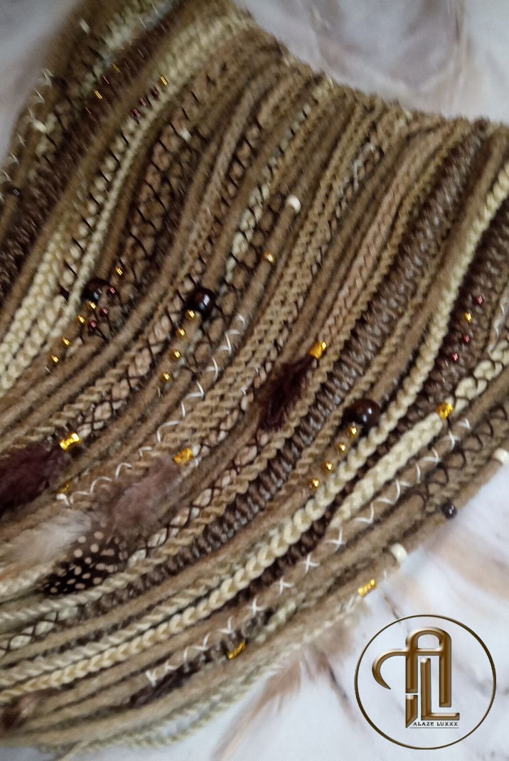 Dread Braid Twist Bohemian Blonde Warm to White Ombre Single End SE 100 Set  Crochet Boho Extensions Single Loop Dread Plaits