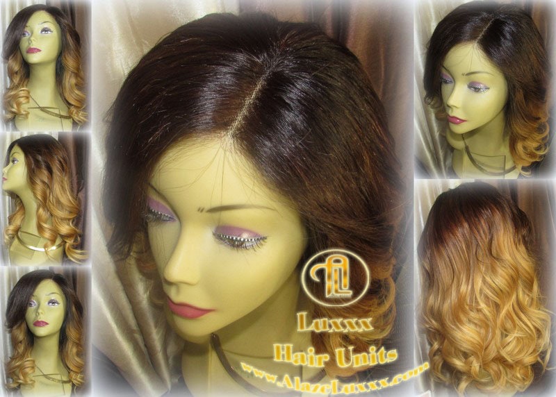 Short Brown Blonde Ombre Highlights Balayage Auburn Colorist Wig Virgin Hair Unit Wig Blonde 27 613 dark roots weave mermaid Color Melt Wig
