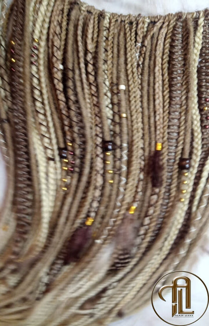 Dread Braid Twist Bohemian Blonde Warm to White Ombre Single End SE 100 Set  Crochet Boho Extensions Single Loop Dread Plaits