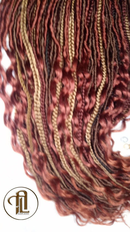 Soft Textured Dreads Single Ended Brown Blonde  Ginger 350 SE 75 Piece Set Soft Crochet Boho Dread Braid Hair Wrap Extension Wavy Curly