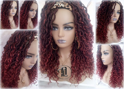 Headband Goddess Locs Braid Wig 350 Ombre Mermaid Boho curly bohemian braids Gradient Hair Short Curly 14 16in