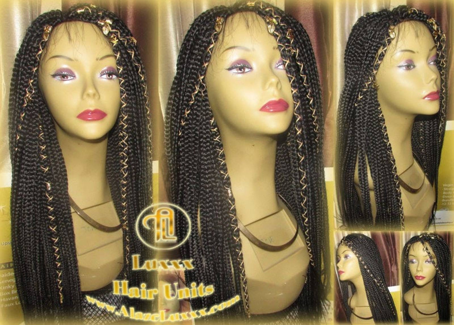 Black Box Braid Wig Lace Baby Hair Large Medium! Long Straight Goddess Braids Lace Wig Xpressions Hair
