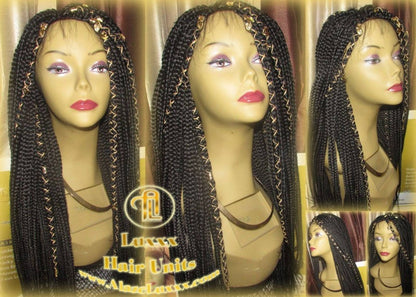 Black Box Braid Wig Lace Baby Hair Large Medium! Long Straight Goddess Braids Lace Wig Xpressions Hair