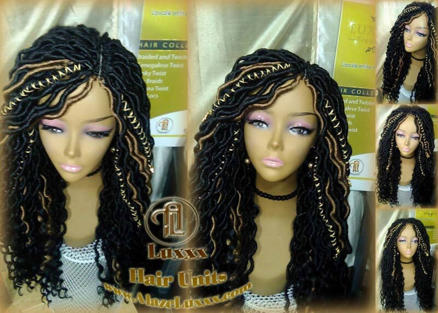 Gypsy Locs Wig Synthetic Dred Lock Bohemian Boho Crochet Braid Goddess Faux Locs Wig Black Blonde 27 Dread Wig Wavy Black Dread 1B Long